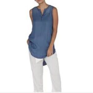 NWT BeachLunchLounge Womens Lyocell Tunic Top Sleeveless Lagenlook XXS
